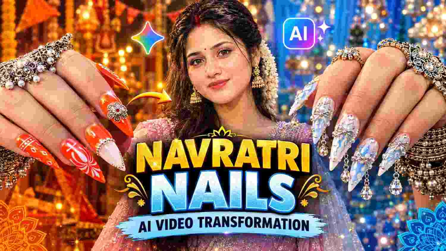 How to Create Trending Navratri Nails Transformation AI Video